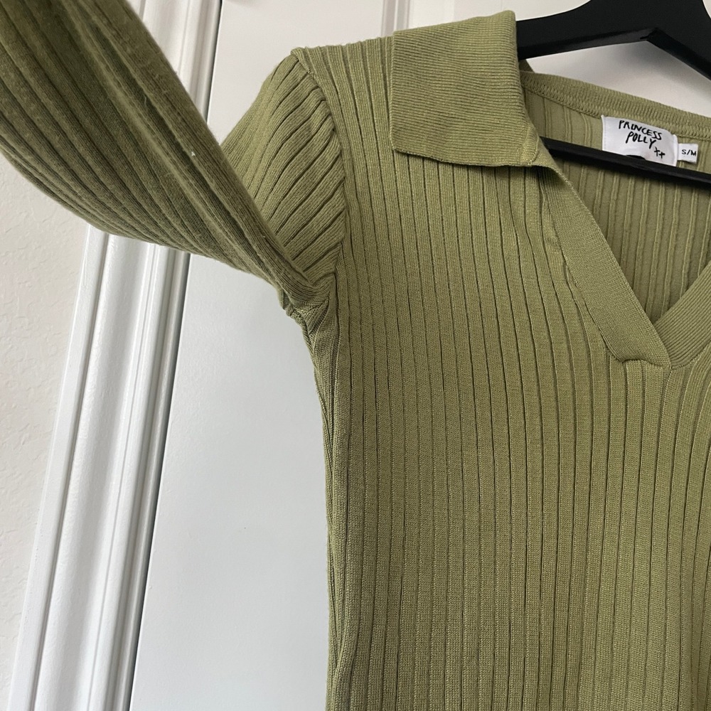 Princess Polly Talia Knit Mini Dress Pistachio Green S/M Bodycon Y2K Party Club - Picture 4 of 7